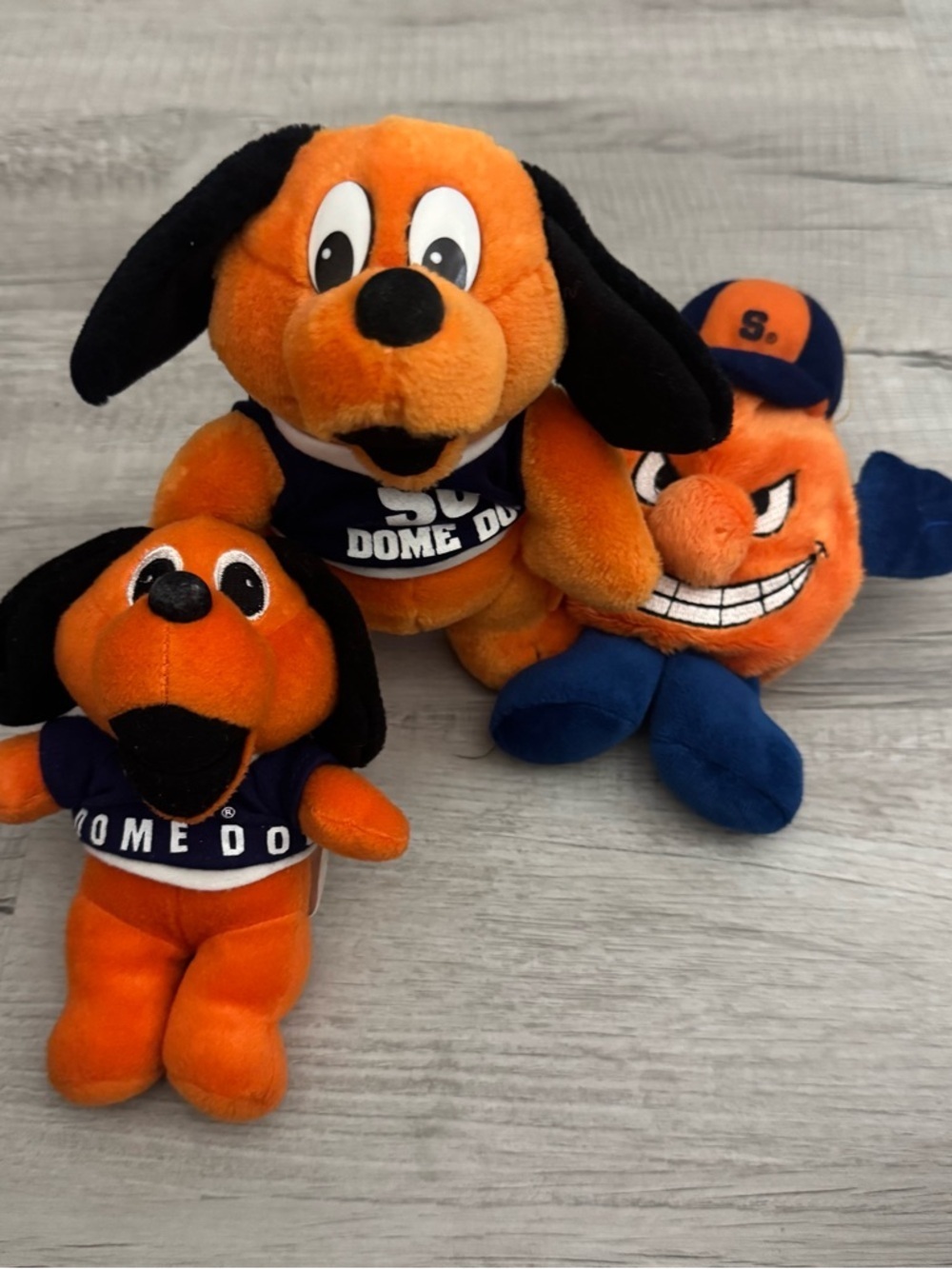 Lot Of 3 Vintage Syracuse Plush Toys - 2 SU Dome Dogs & 1 Otto Super Rare Nice